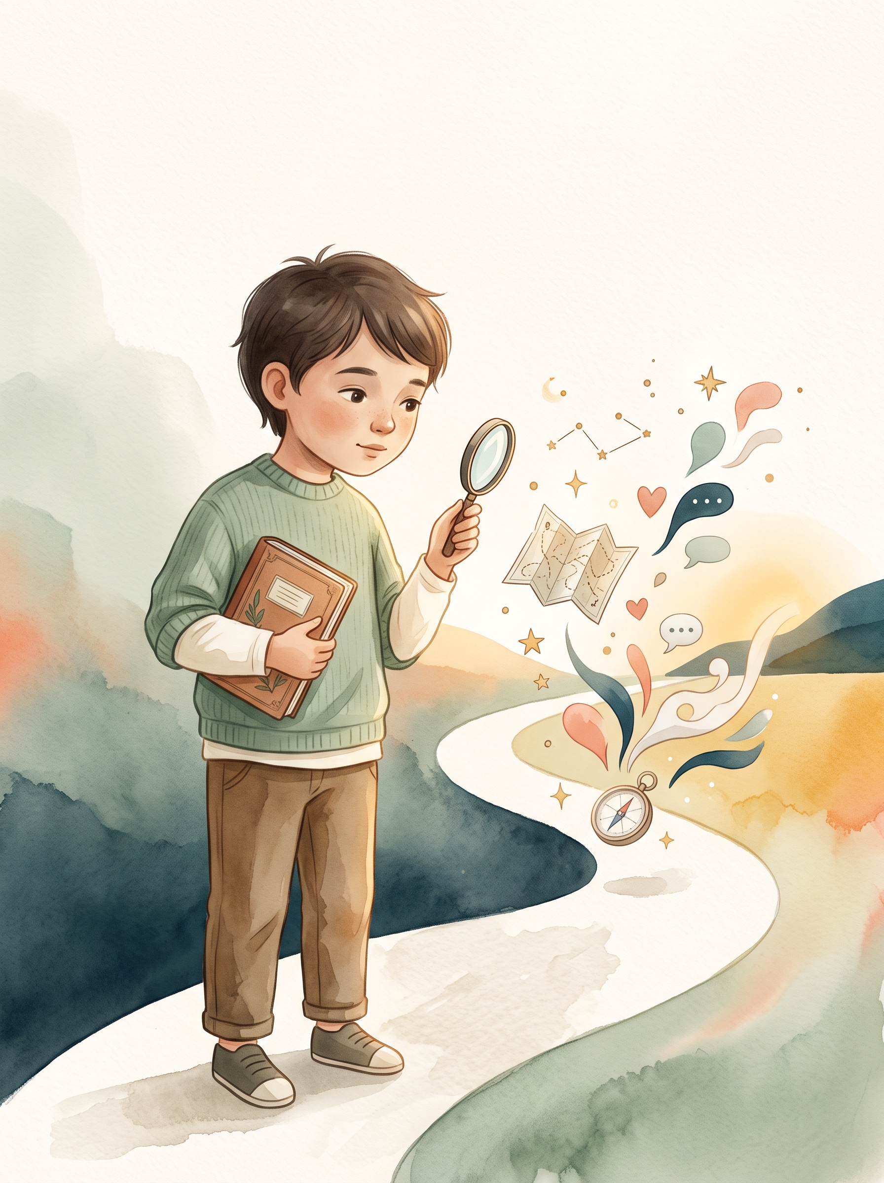 Ilustración de Diario del Explorador, etapa de 7–9 años